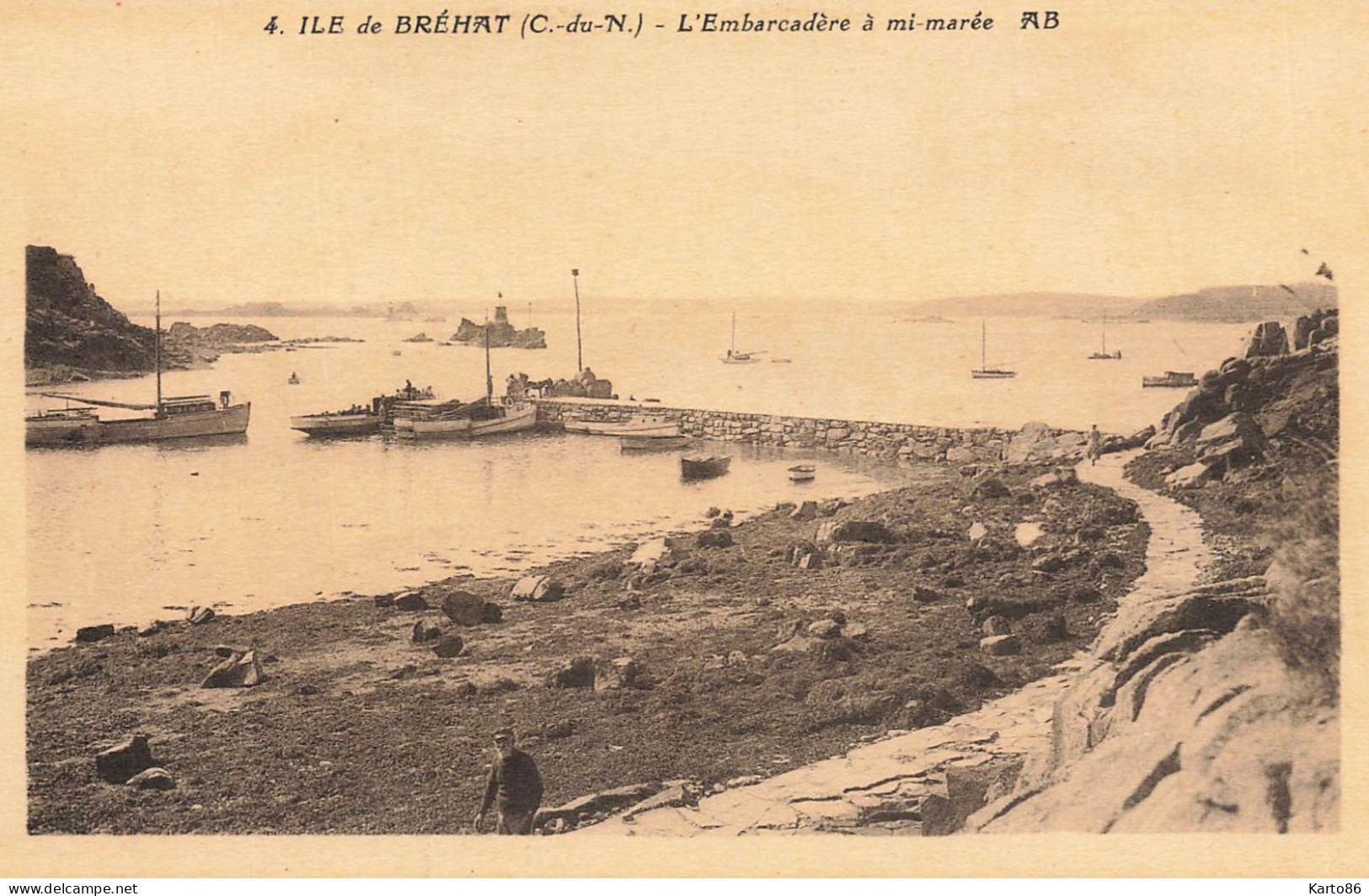 Ile De Bréhat * L'embarcadère à Mi Marée * Bateaux - Ile De Bréhat