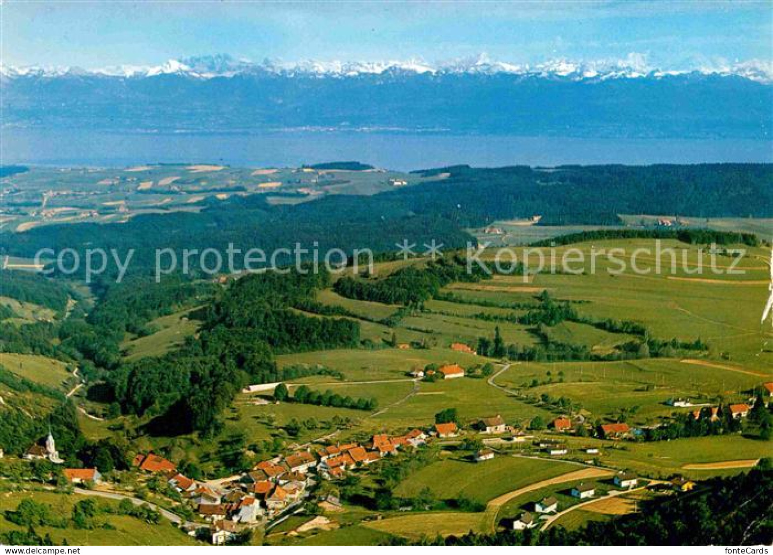 12675597 St George Aubonne Lac Leman Et Les Alpes Fliegeraufnahme St George Aubo - Autres & Non Classés