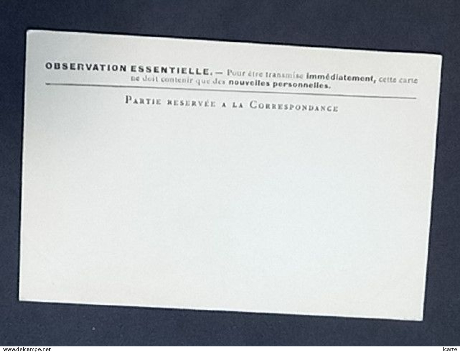 Carte De Franchise Militaire Modèle B Indice *C Sans Signature Stern Gr Et Sans Imp Nat - 1. Weltkrieg 1914-1918