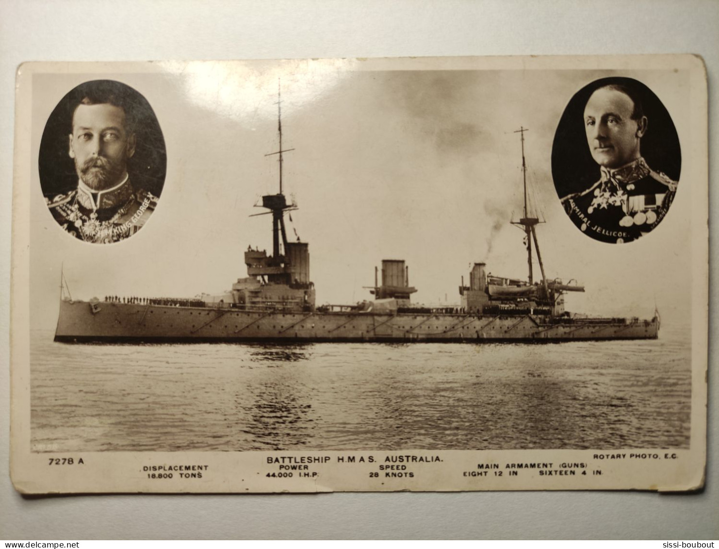 Navire De Guerre "BATTELESHIP H.MAS AUSTRALIA" - Le HMAS Australia Est Un Croiseur Pour La Royal Australian Navy - Oorlog