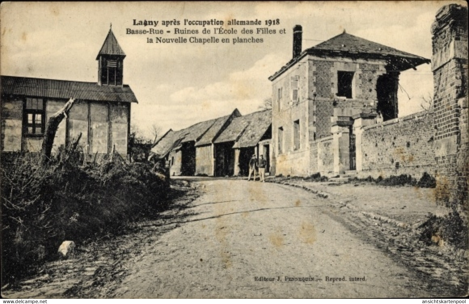 CPA Lagny Seine Et Marne, Nach Der Deutschen Besetzung 1918, Basse-Rue, Ruinen Der Schule - Sonstige & Ohne Zuordnung