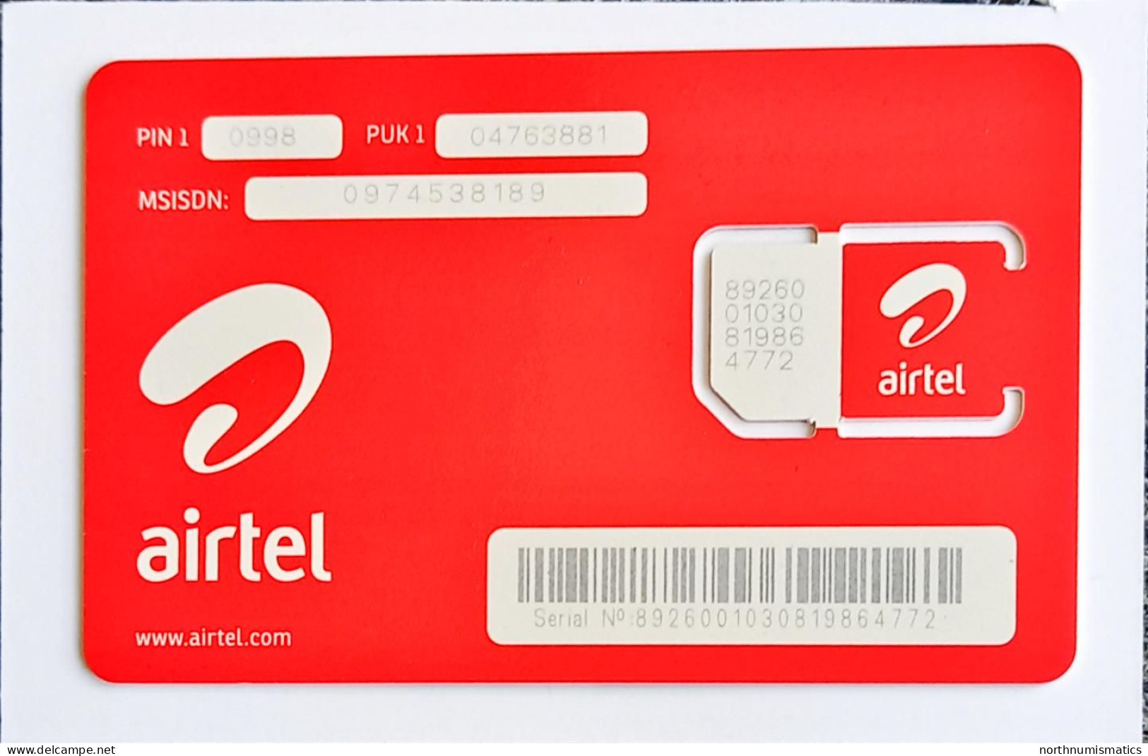 Airtel Gsm Original Chip Sim Card - Lots - Collections