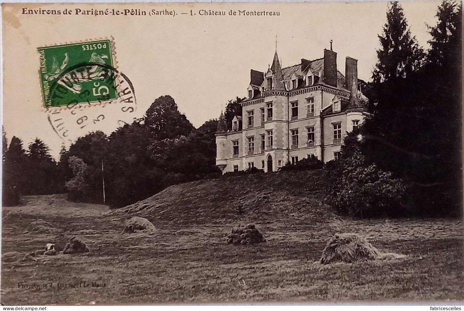 CPA  Circulée 1913, Environs De Parigné-le-Polin (Sarthe) - Le Château De Montertreau   (41) - Altri & Non Classificati