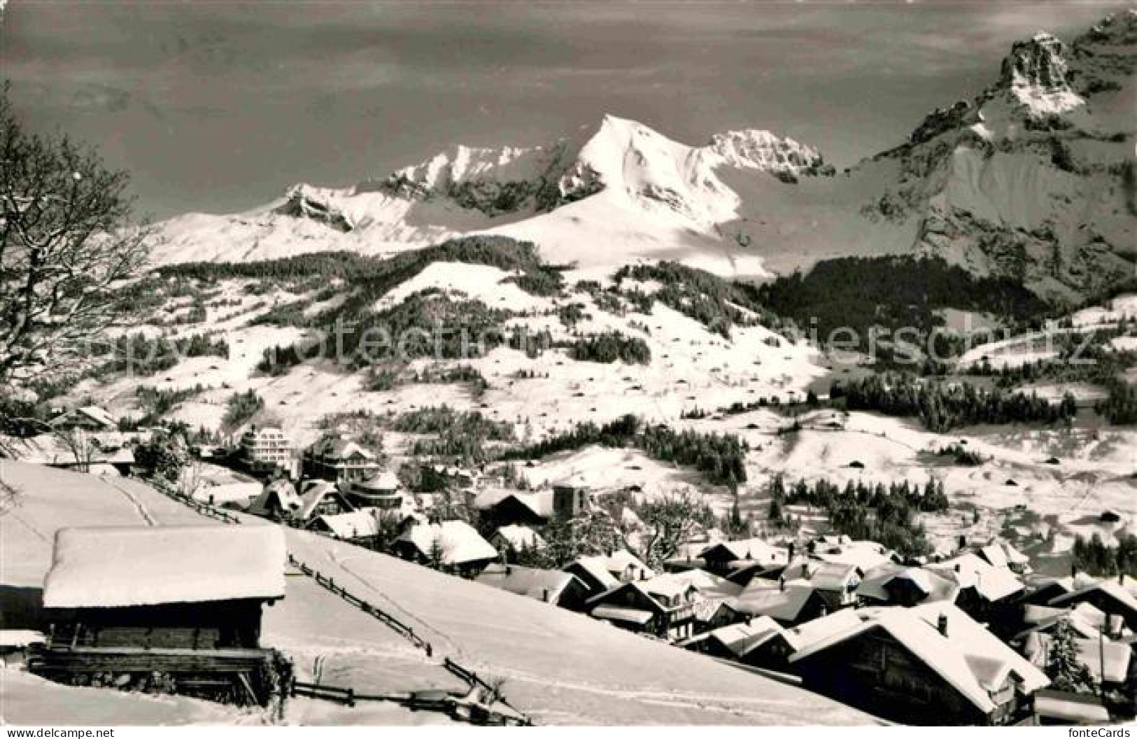 12672207 Adelboden Winterpanorama Mit Bunderspitz Kl Lohner Nuenihorn Berner Alp - Autres & Non Classés