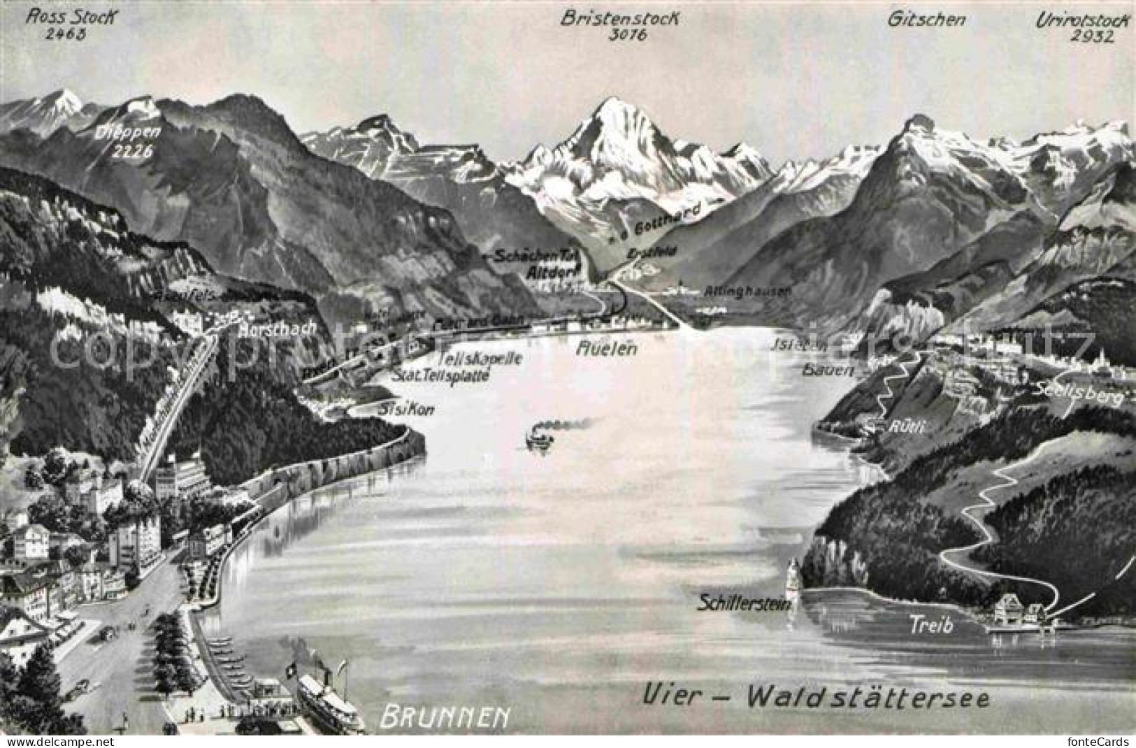 12671547 Brunnen Vierwaldstaettersee SZ Und Umgebung Alpenpanorama Brunnen - Andere & Zonder Classificatie