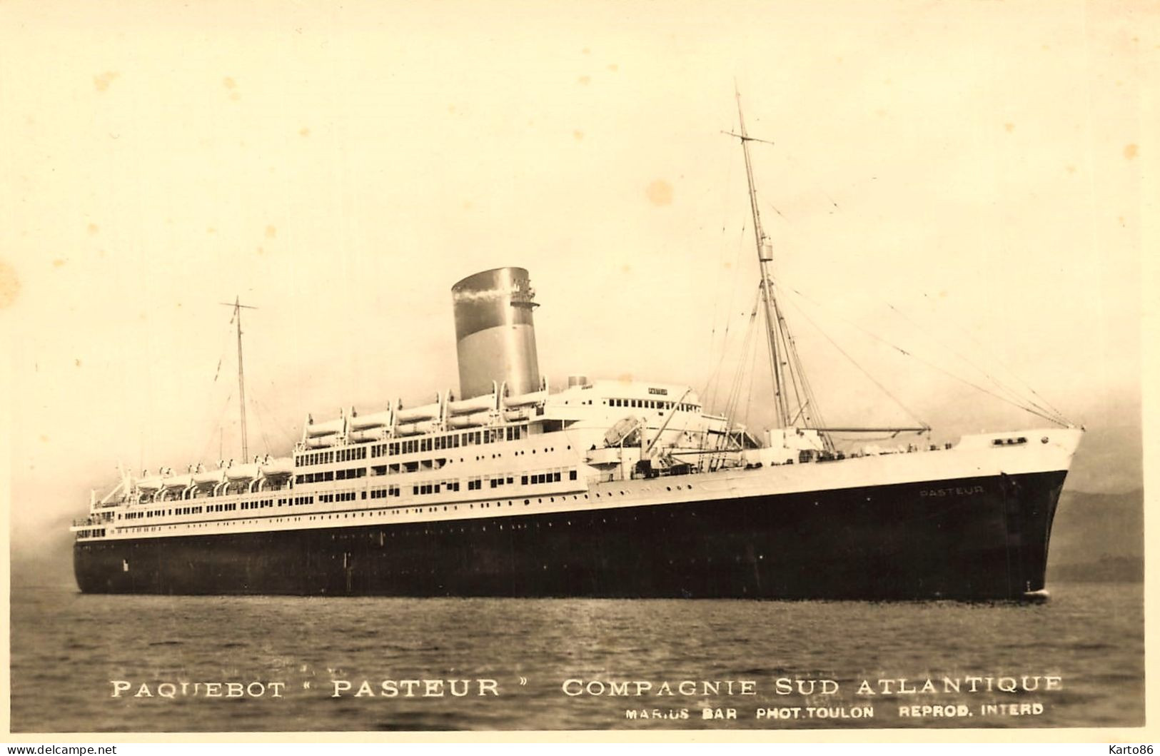 Paquebot " PASTEUR " De La Compagnie Sud Atlantique * Carte Photo * Bateau Pasteur - Dampfer