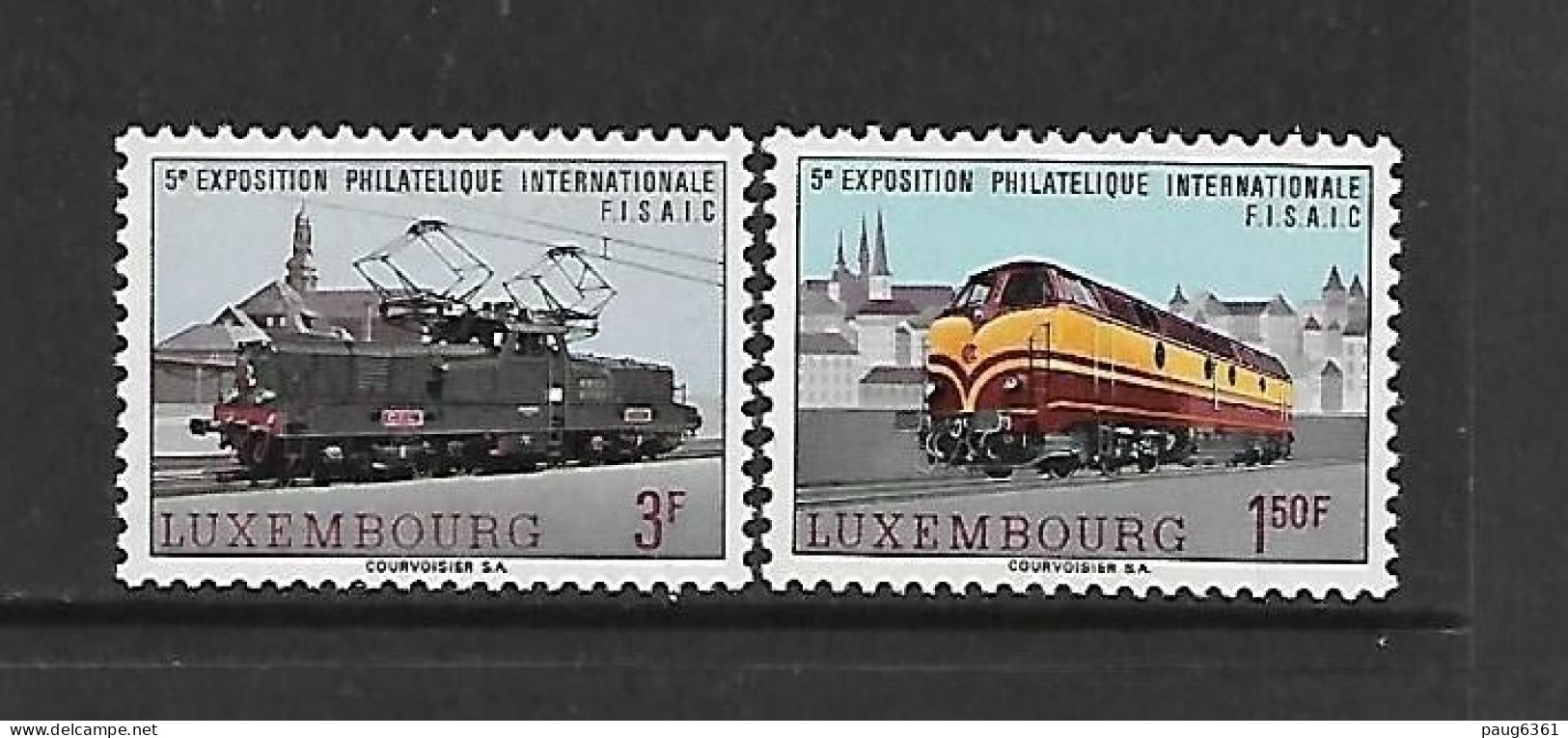 LUXEMBOURG 1966 TRAINS-EXPO PHILATELIQUE YVERT N°686/687 NEUF MNH** - Eisenbahnen