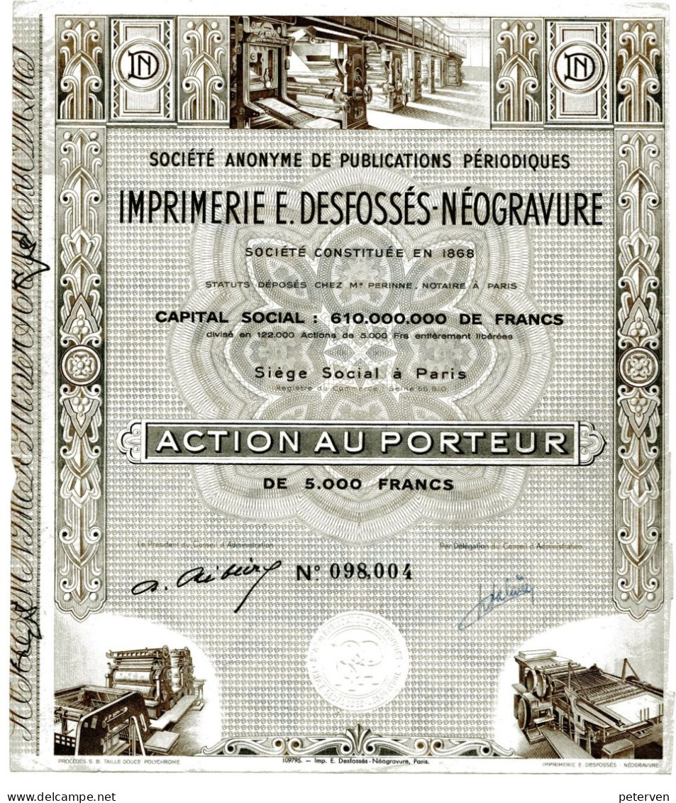 IMPRIMERIE E. DESFOSSÉS-NÉOGRAVURE - Industrie