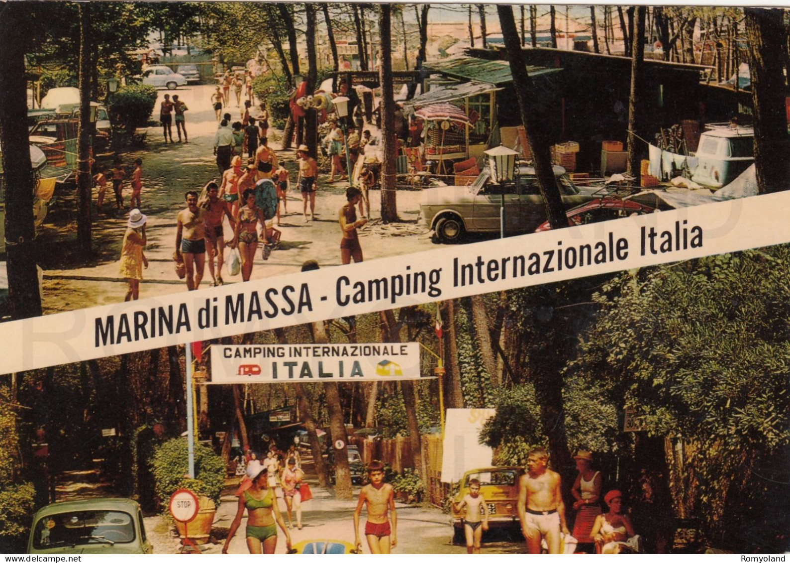 CARTOLINA  C14 MARINA DI MASSA,TOSCANA-CAMPING INTERNAZIONALE ITALIA-CULTURA,RELIGIONE,BELLA ITALIA,VIAGGIATA 1971 - Massa