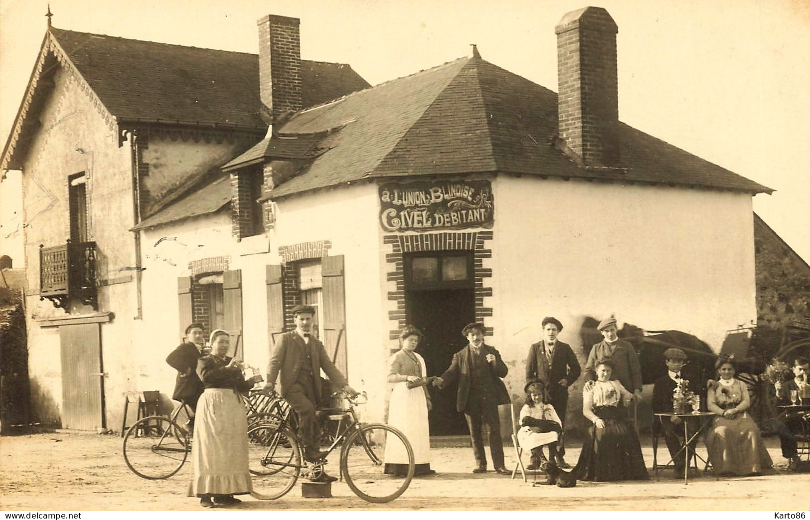 Blain * RARE Carte Photo !!! * A L'Union Blinoise CIVEL Débitant * Commerce Villageois - Blain