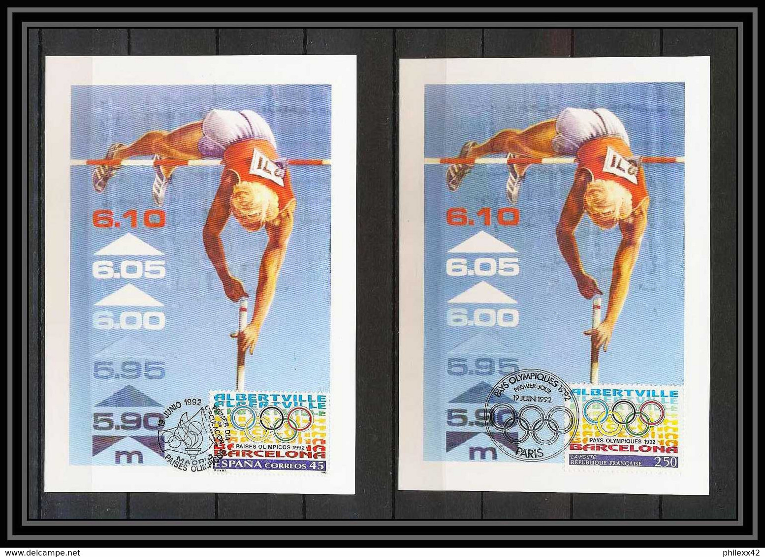 4669 Carte Maximum Card Lot Rance Espana 2760 Jeux Olympiques Olympic Games Barcelone 1992 édition Cef Fdc 1992 - 1990-1999