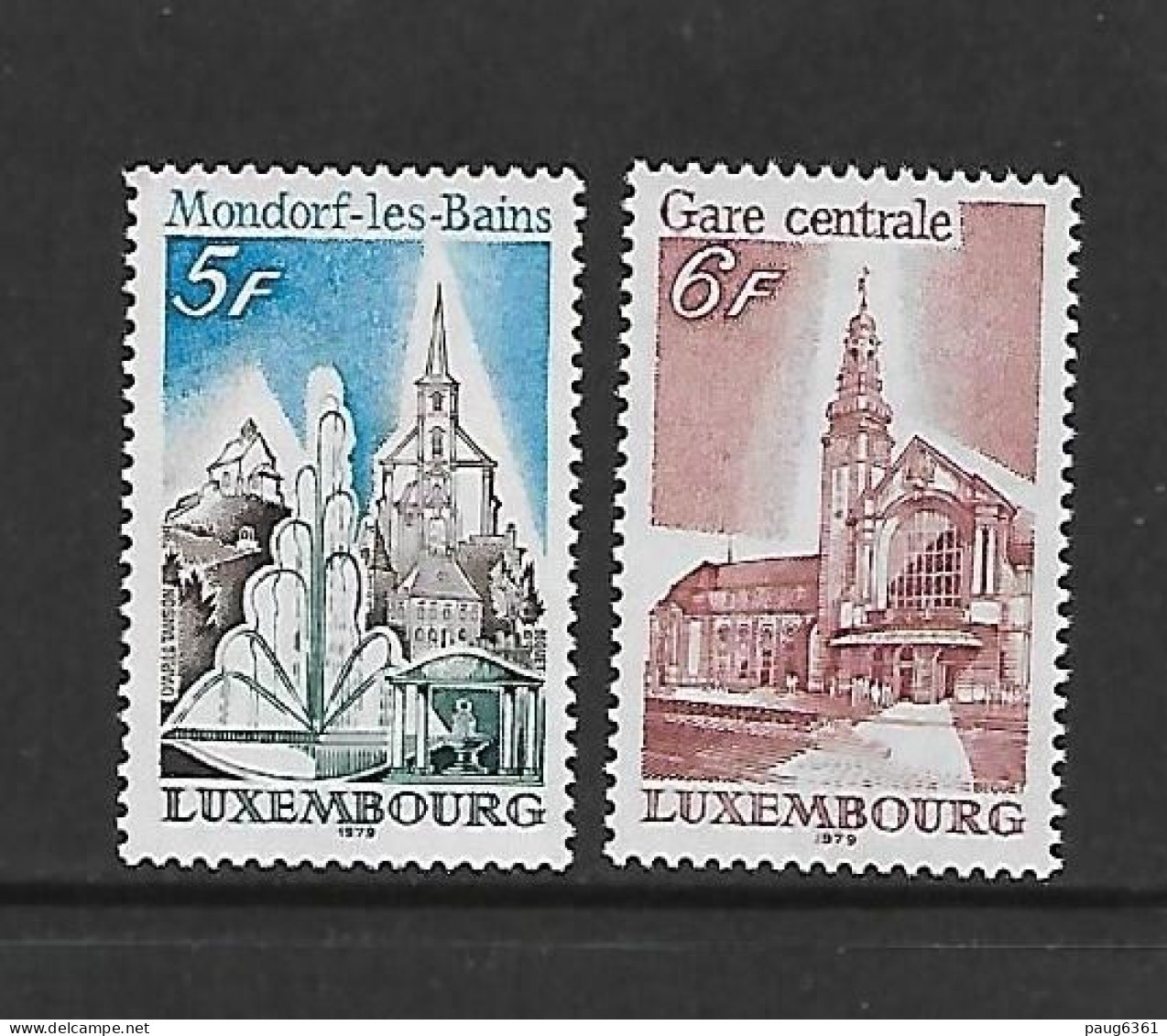 LUXEMBOURG 1979 TRAINS-GARES YVERT N°935/936 NEUF MNH** - Eisenbahnen