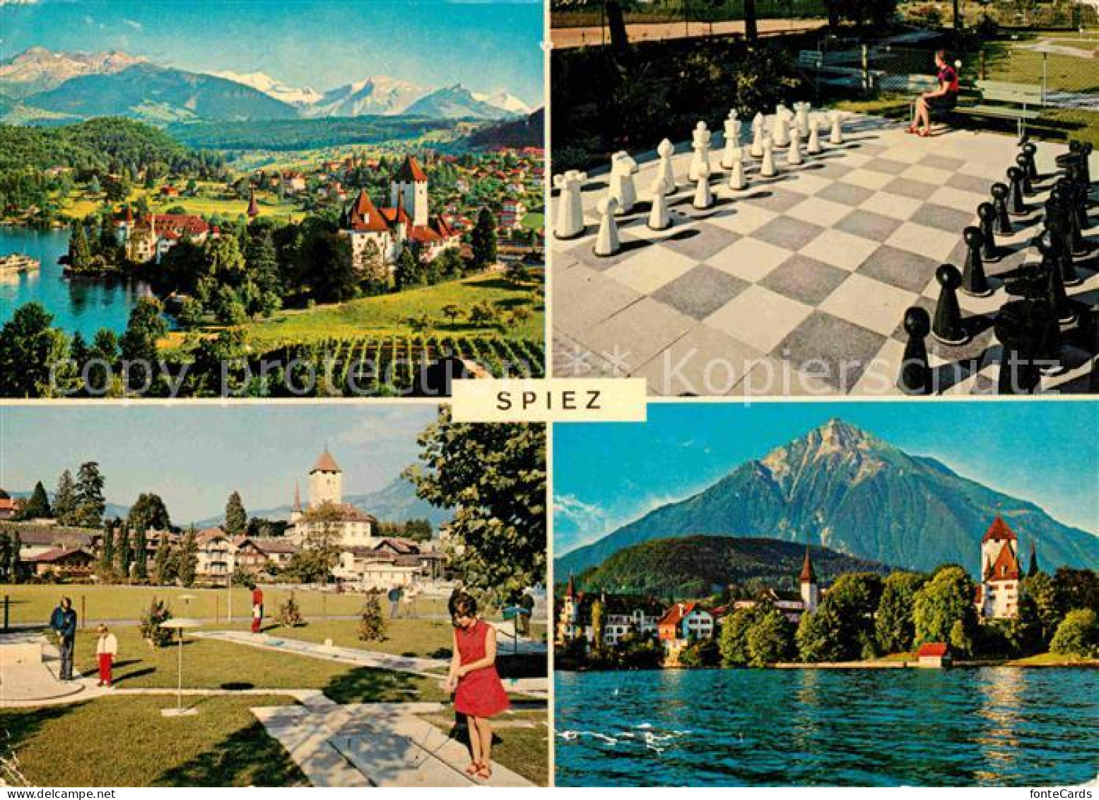 12647837 Spiez Thunersee BE Gesamtansicht Mit Alpenpanorama Bodenschach Minigolf - Autres & Non Classés