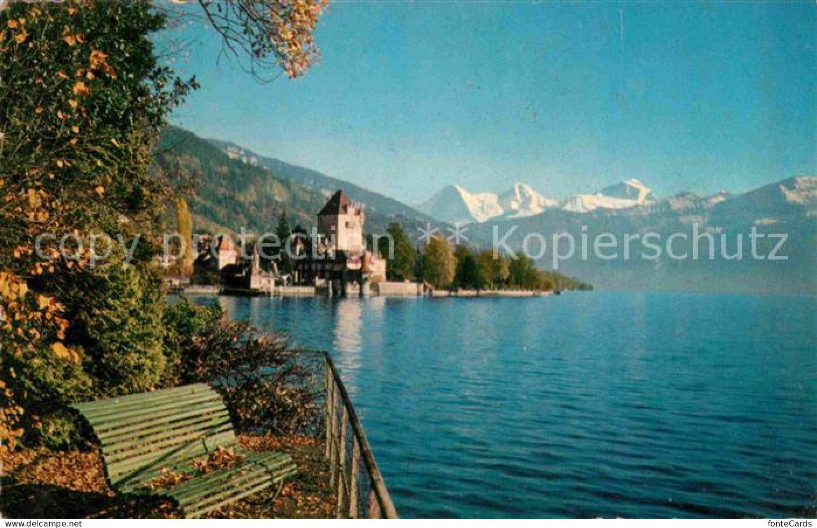 12647637 Oberhofen Thunersee Uferpartie Am See Mit Eiger Moench Und Jungfrau Ber - Altri & Non Classificati