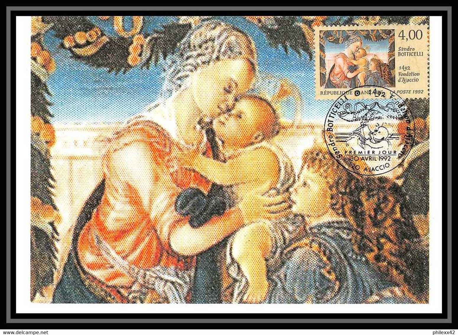 4662/ Carte Maximum (card) France N°2754 TABLEAU (PAINTING) Fondation D'Ajaccio Corse Botticelli - 1990-1999