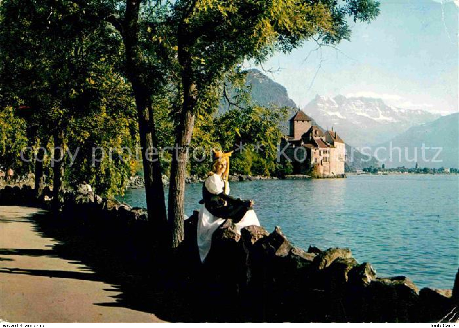 12636137 Montreux VD Lac Leman Chateau De Chillon Et Les Dents Du Midi Montreux - Sonstige & Ohne Zuordnung