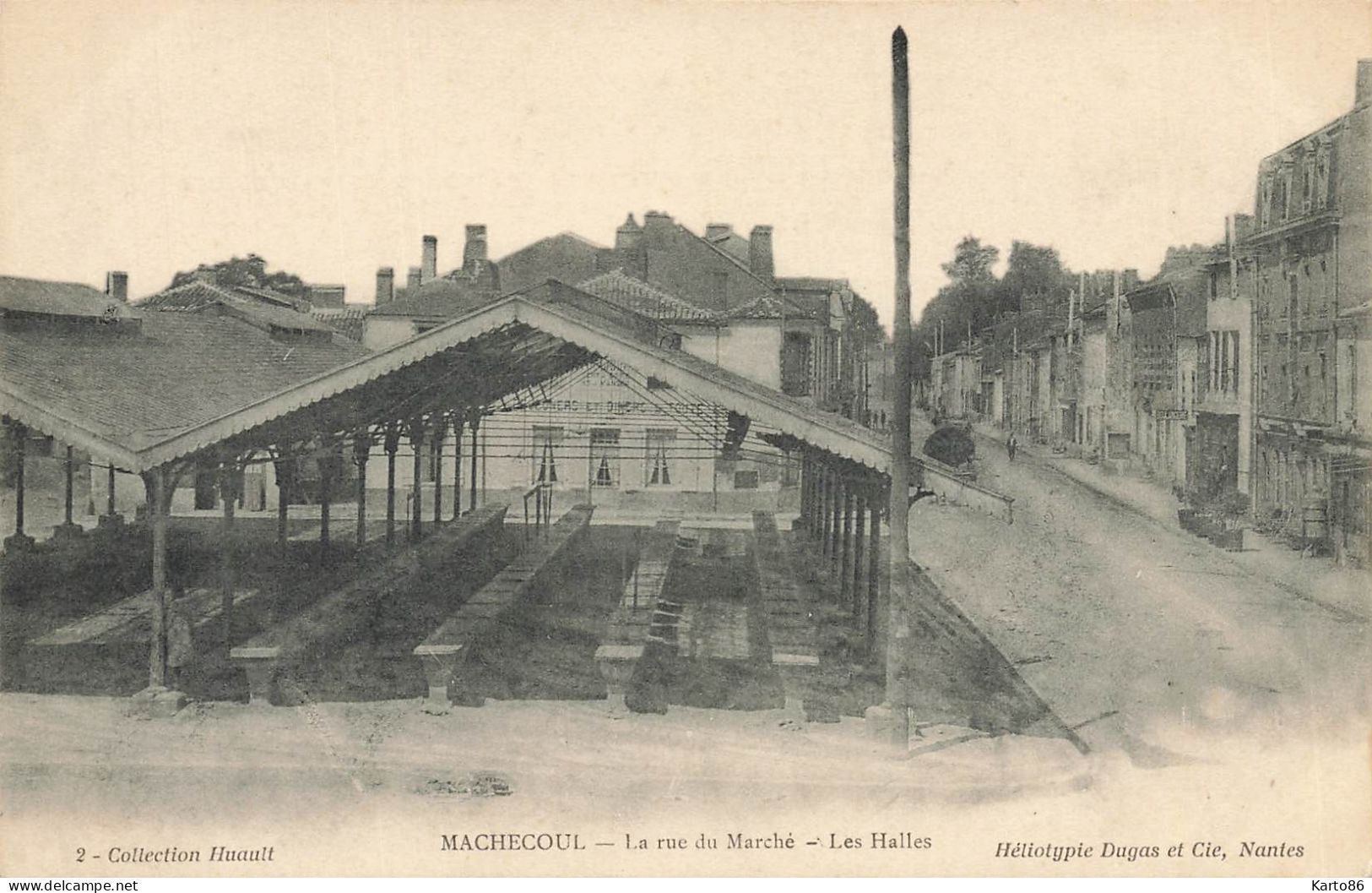 Machecoul * La Rue Du Marché , Les Halles * éditeur Huault N°2 Dugas Nantes * Halle Market - Machecoul