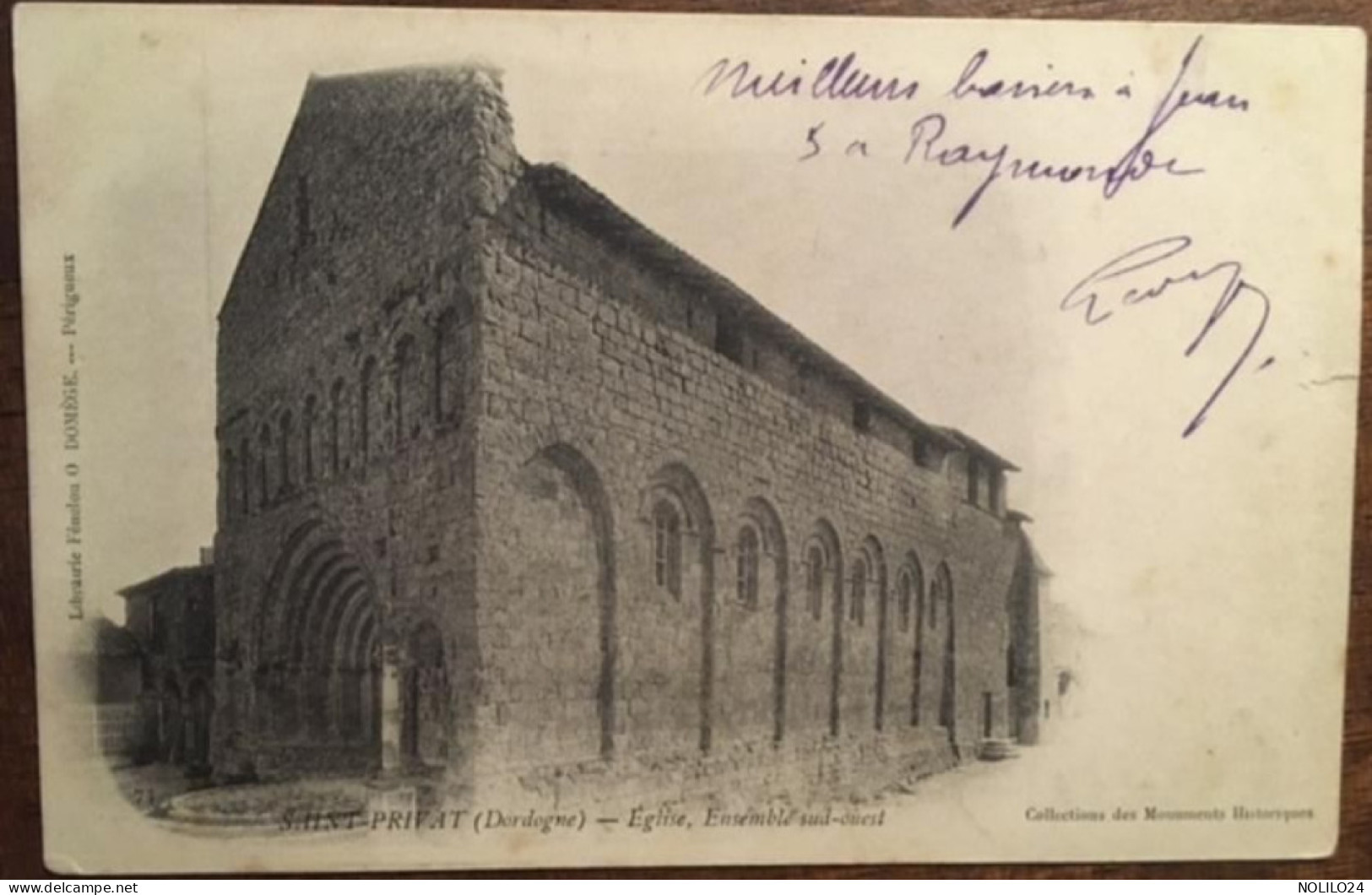Cpa 24 Dordogne, SAINT-PRIVAT, Eglise, Ensemble Sud-ouest, éd Domège, écrite En 1904, Dos Simple - Sonstige & Ohne Zuordnung
