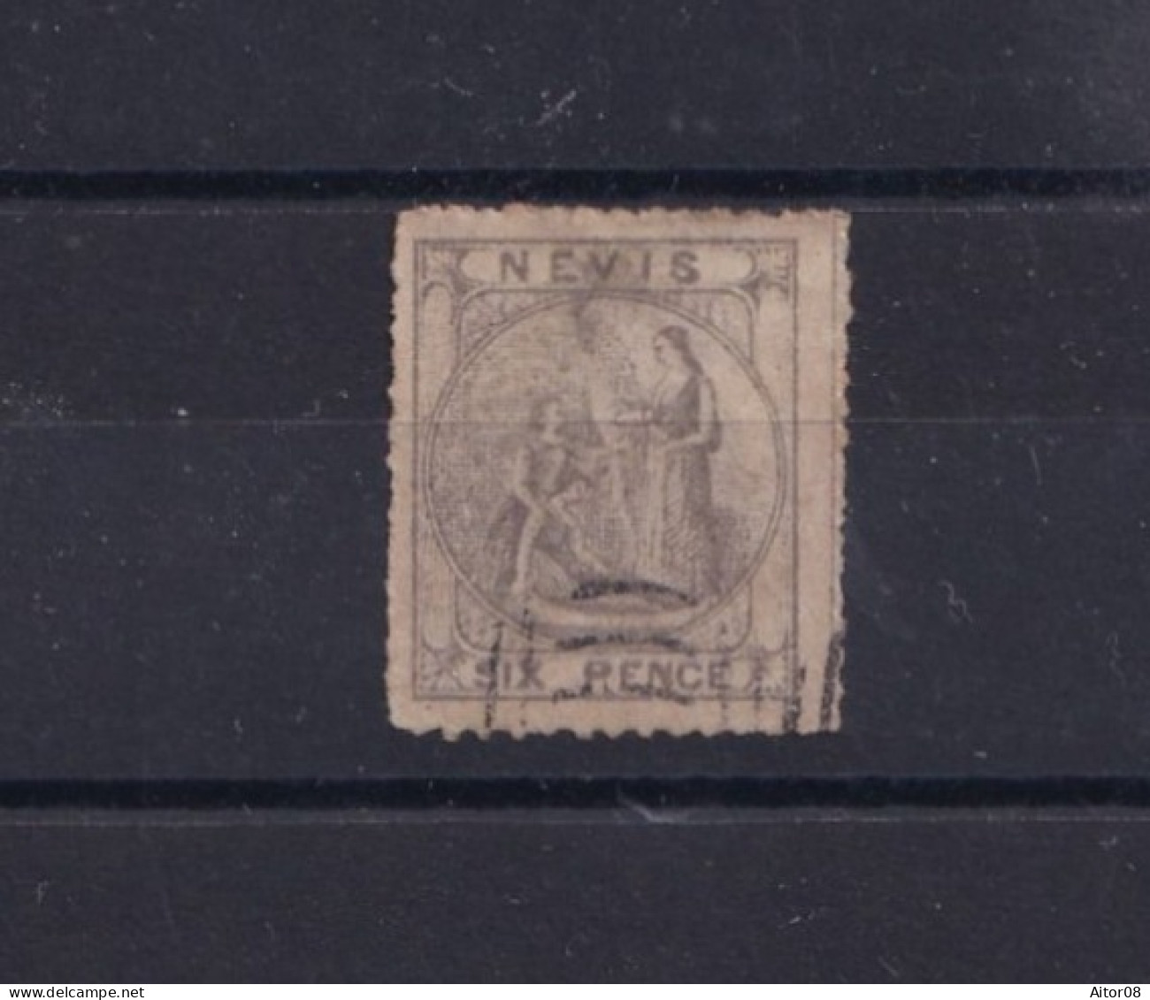 TIMBRE DE 6 PENCE DE  NEVIS ANNEE   1861/76 N° 3 OU 7 OU 14 ??  TRES INTERESSANTS.  .BELLE COTE - Andere & Zonder Classificatie