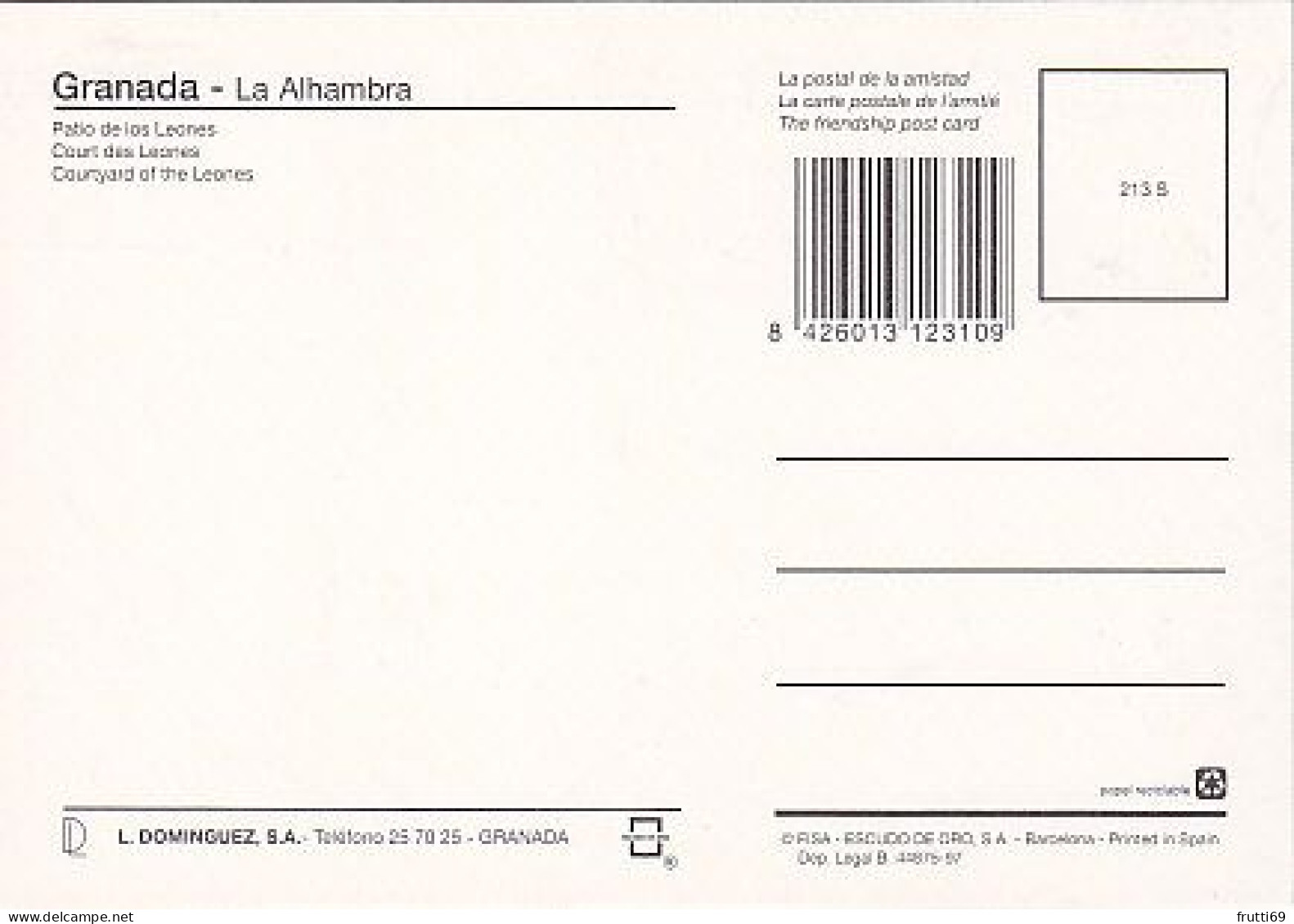 AK 211625 SPAIN - Granada - Alhambra - Patio De Los Leones - Granada