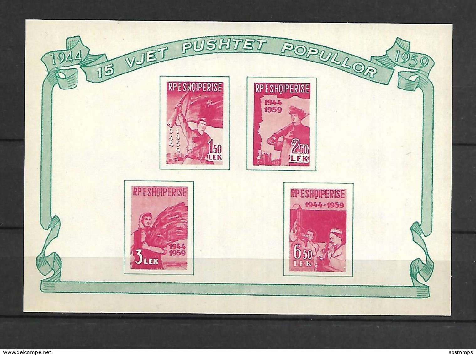 Albania 1959 The 15th Anniversary Of Liberation MS MNH - Albanië