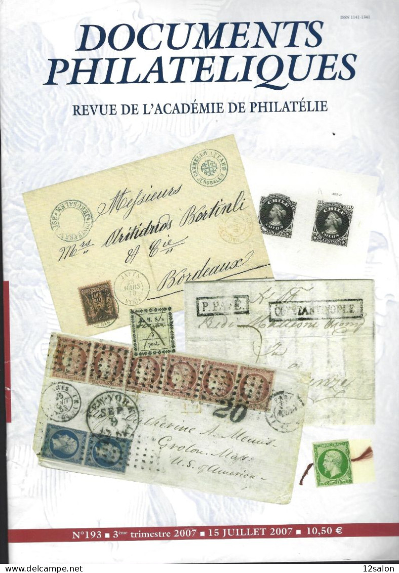 ACADEMIE DE PHILATELIE DOCUMENTS PHILATELIQUES N° 193 + Sommaire - Other & Unclassified