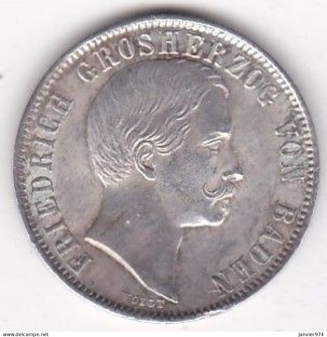 Allemagne. Bade . 1/2 Gulden 1860 Friedrich I , En Argent , KM# 243 - Kleine Munten & Andere Onderverdelingen