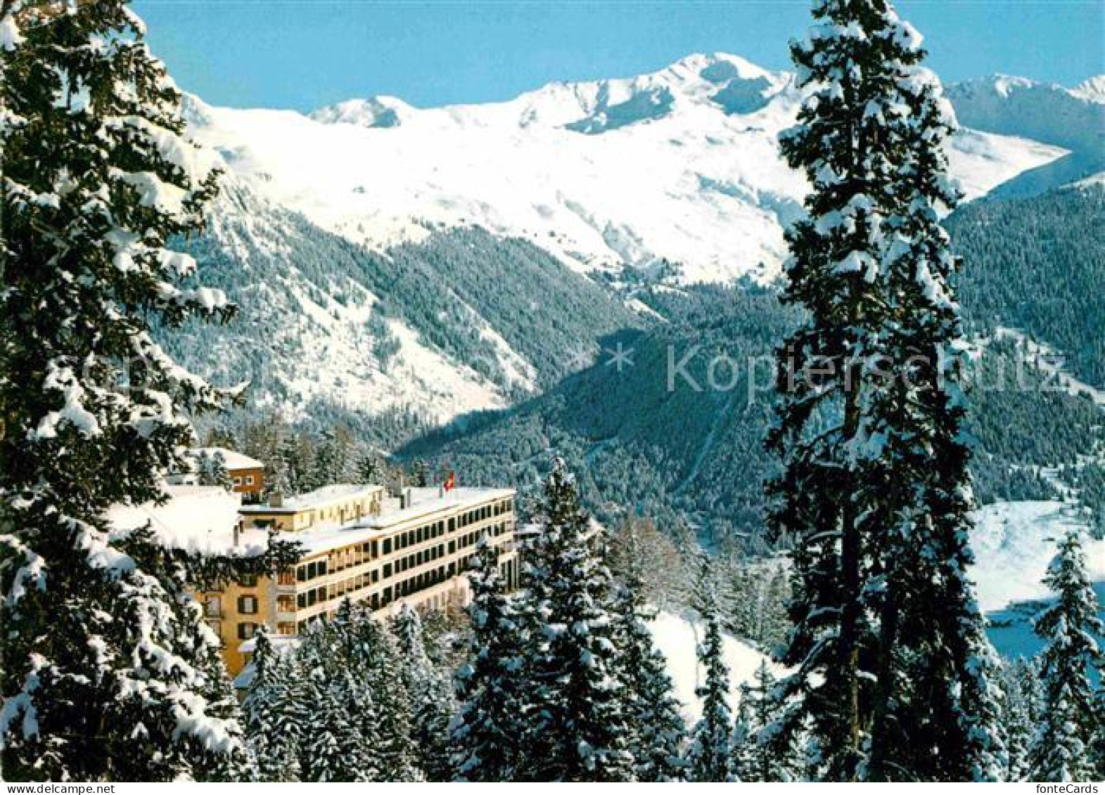 12627547 Davos Platz GR Berghotel Schatzalp Blick Auf Pischahorn Winterpanorama  - Altri & Non Classificati