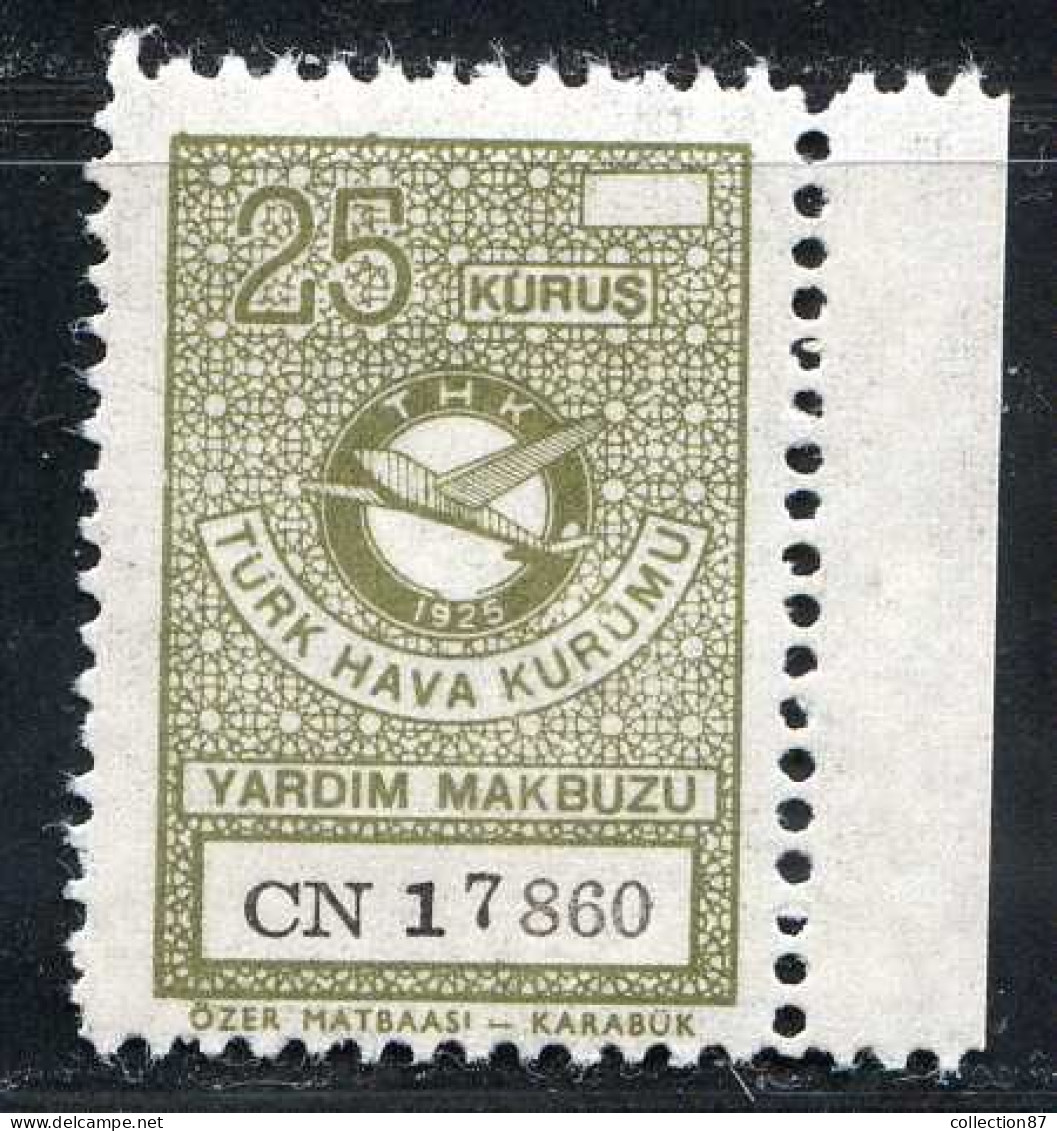 REF093 > TURQUIE < TURK HAVA KURUMU -- Vignette * * Don En 1955 à Organisation Aérienne - Aviation Aéro MNH * * - Autres & Non Classés