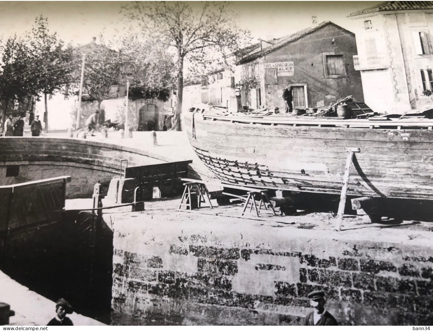 Belle Photo Argentique Ancienne Salleles D Aude Le Bassin De Radoub - Lieux