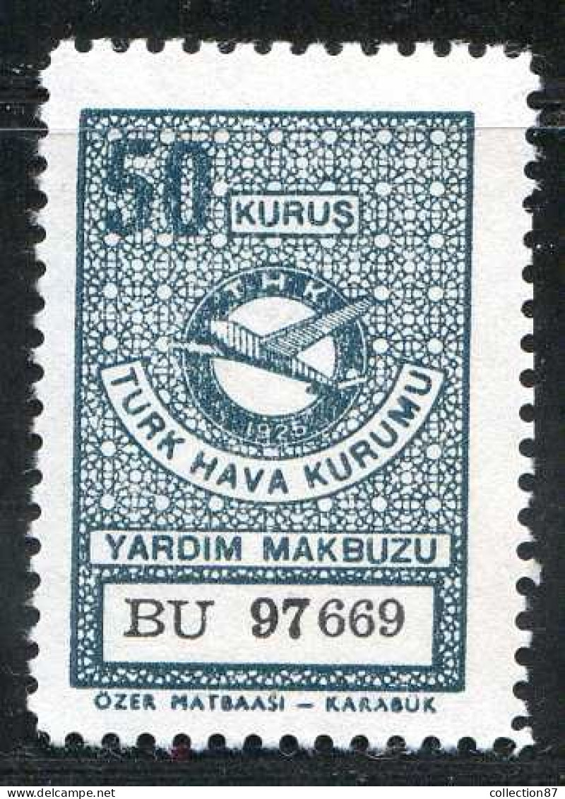 REF093 > TURQUIE < TURK HAVA KURUMU -- Vignette * * Don En 1955 à Organisation Aérienne - Aviation Aéro MNH * * - Altri & Non Classificati