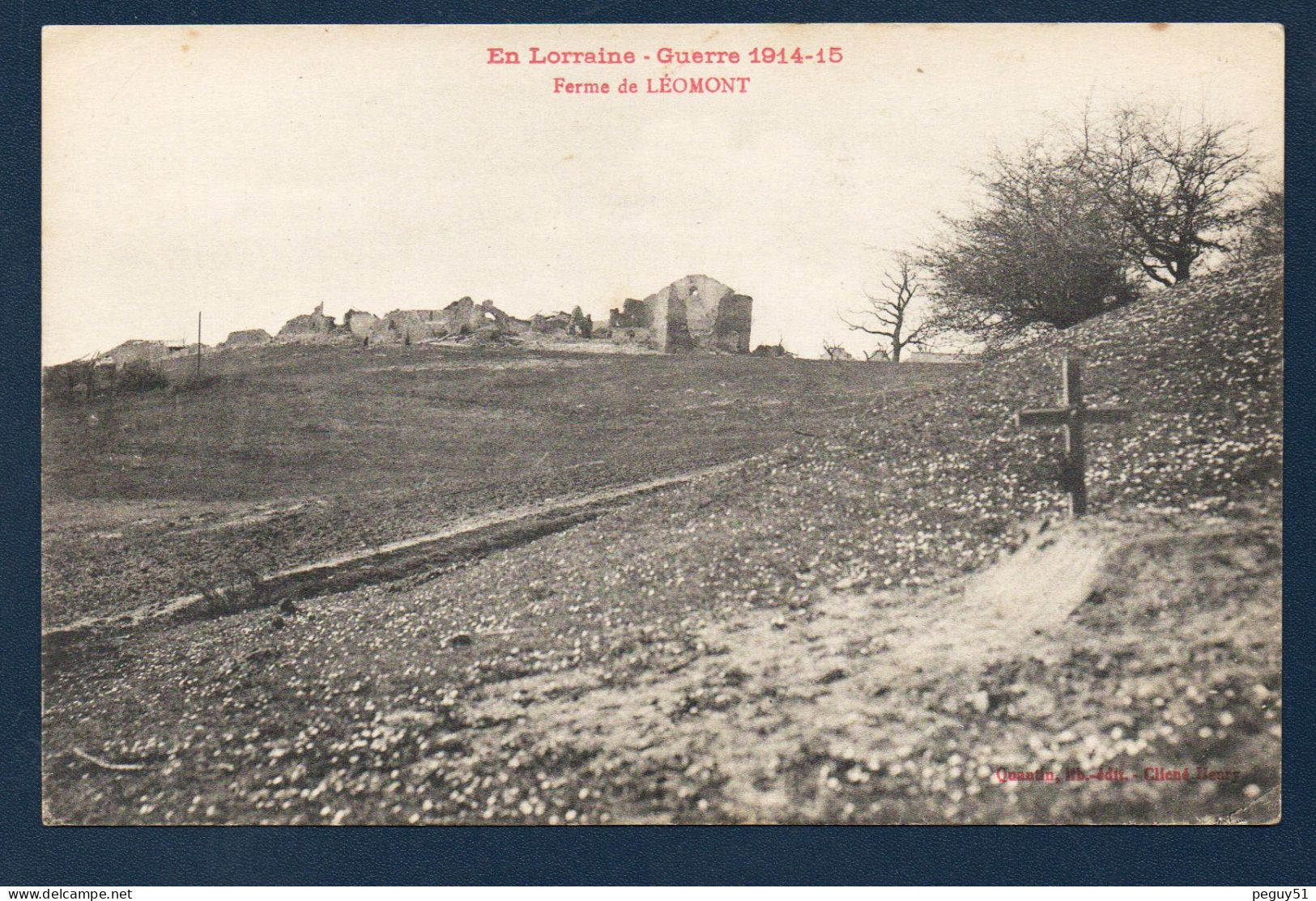 54. Environs De Lunéville. Ferme De Léomont. Combats Du 23 Août Au 3 Septembre 1914. Ruines Et Tombe Isolée. - Luneville