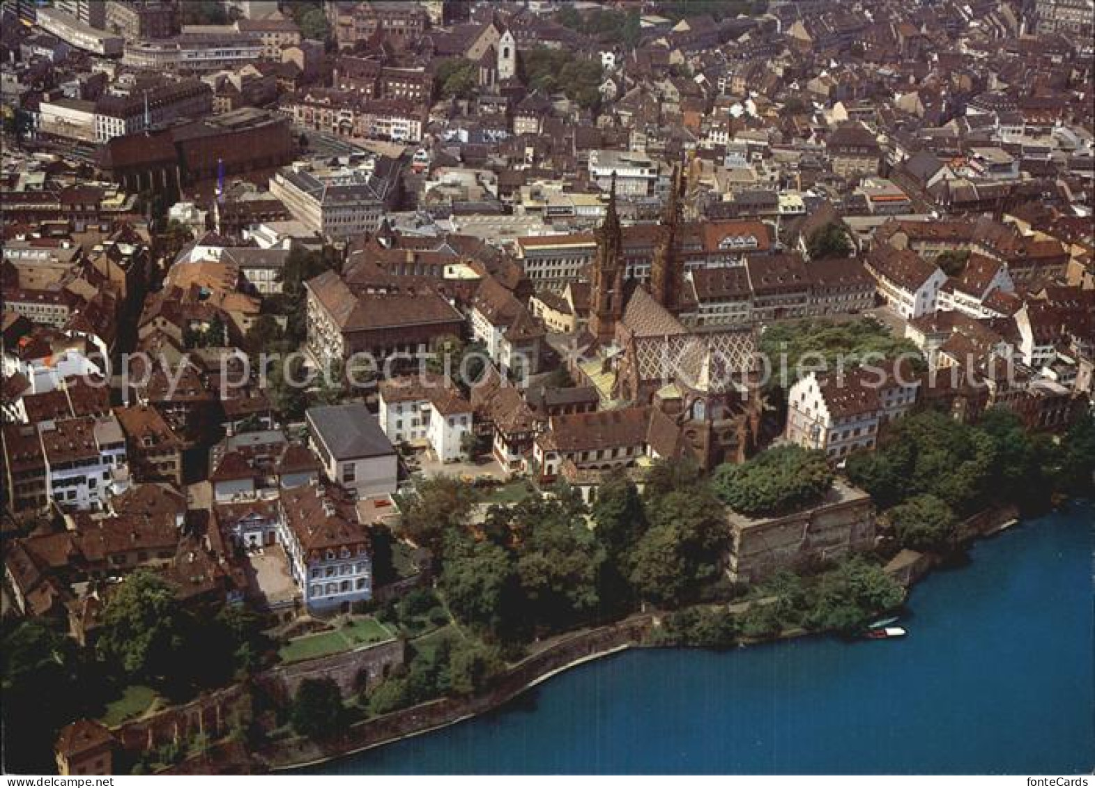 12610597 Basel BS Fliegeraufnahme Muenster Und Faehre Basel BS - Sonstige & Ohne Zuordnung