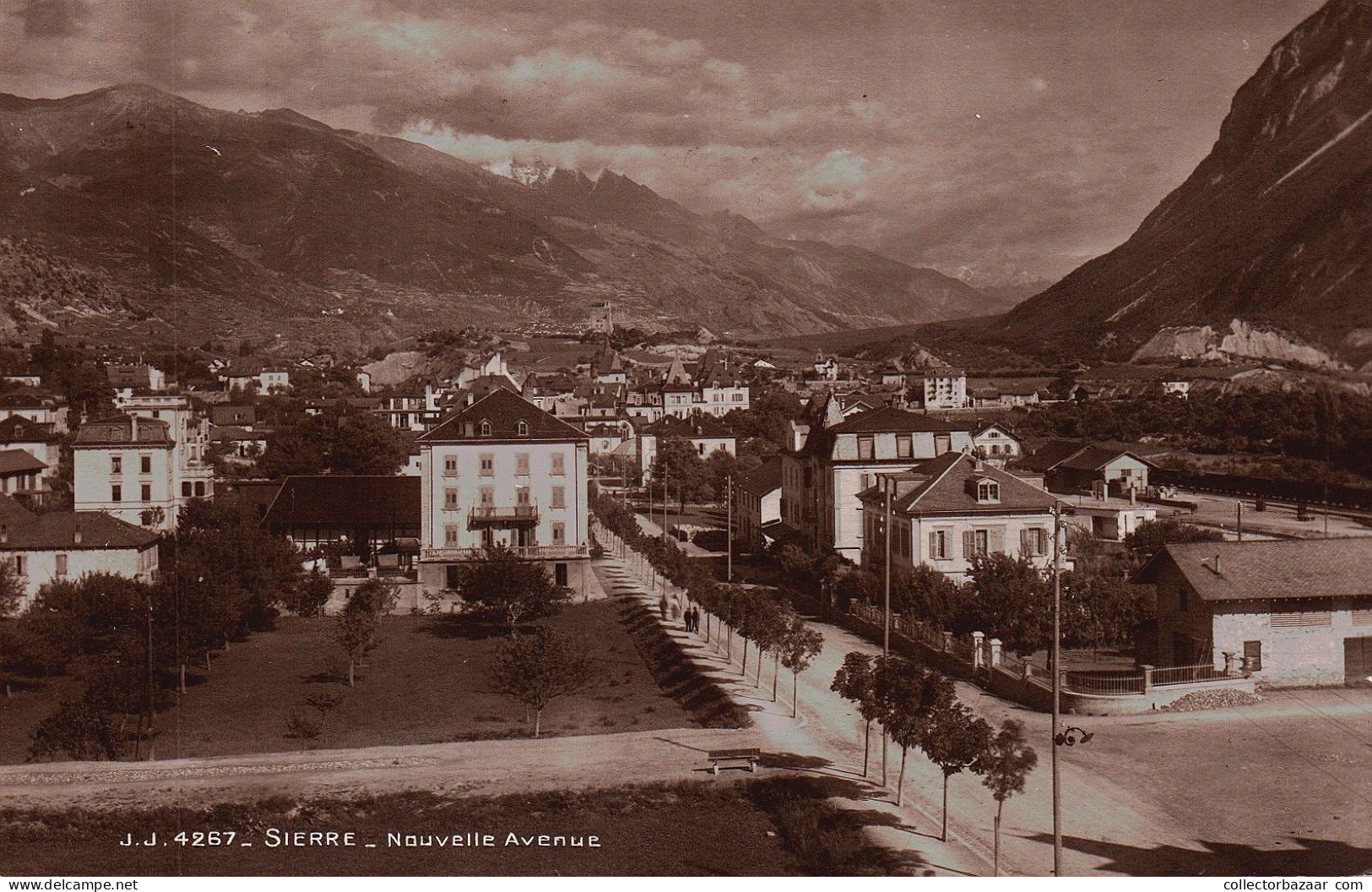 Swiss Alps Sierre Nouvelle Avenue Incredible View Real Photo Vintage Postcard - Sonstige & Ohne Zuordnung