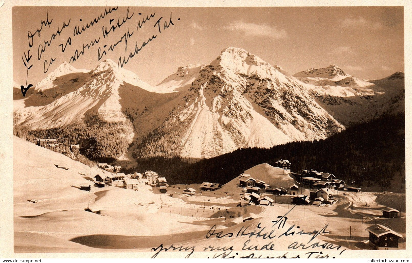 Swiss Alps Mountain Snow Incredible View Real Photo Vintage Postcard - Other & Unclassified