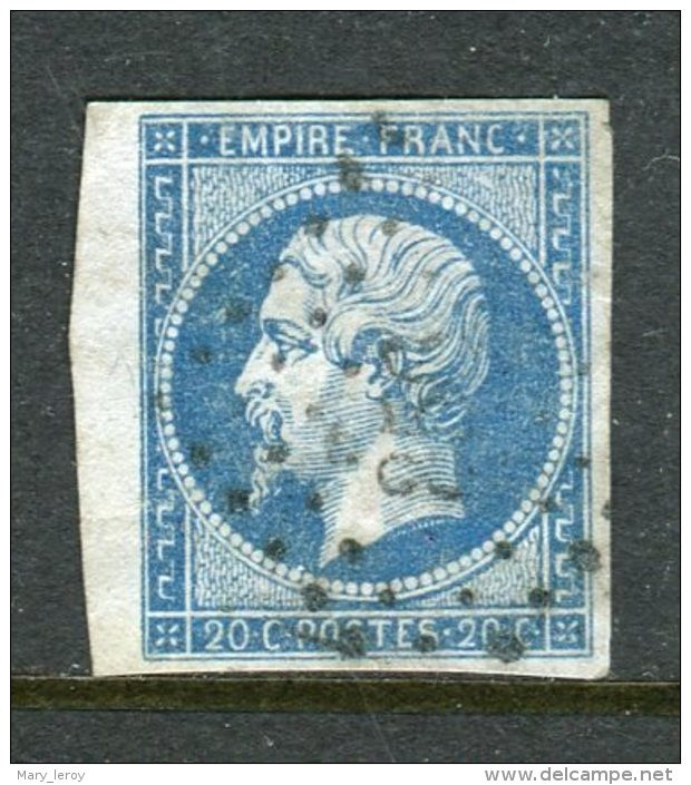 Superbe N° 14Af Bleu Laiteux Bord De Feuille - 1853-1860 Napoléon III.