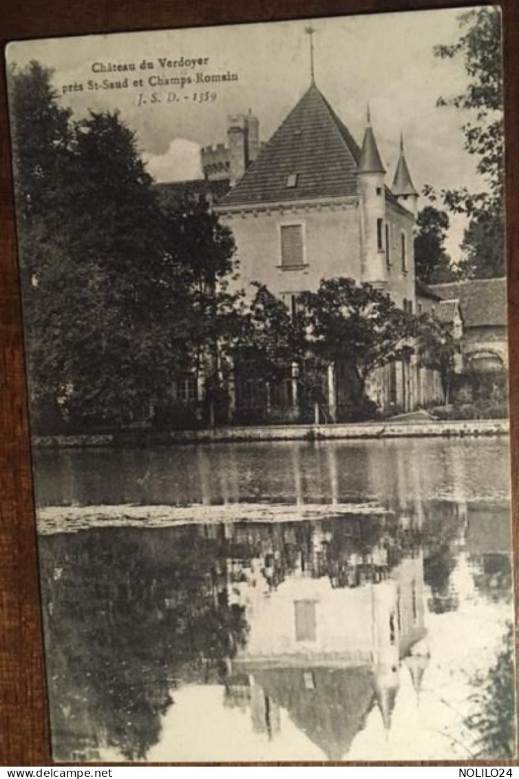 Cpa 24 Dordogne, Château De Verdoyer Près St-Saud Et Champs Romain, éd J.S.D 1359, écrite En 1917 - Altri & Non Classificati