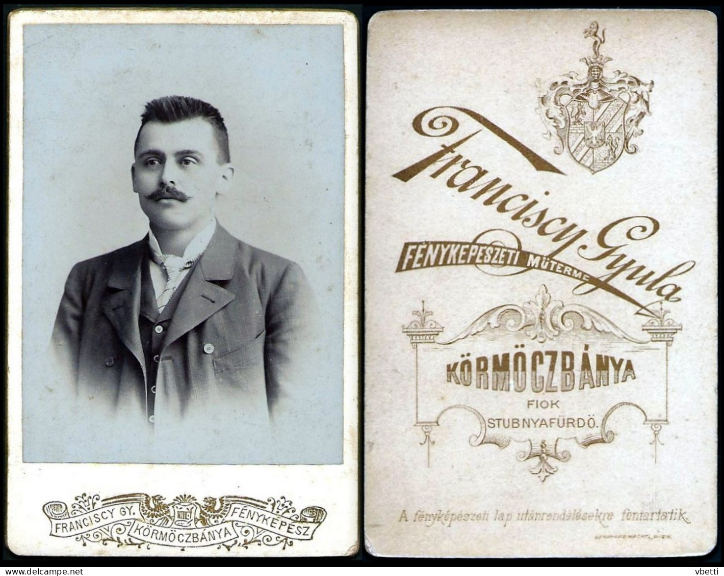 Slovakia / Hungary: CDV Foto, Mann (Fotograf: Franciscy Gyula - Körmöczbánya / Kremnica) - Anonymous Persons