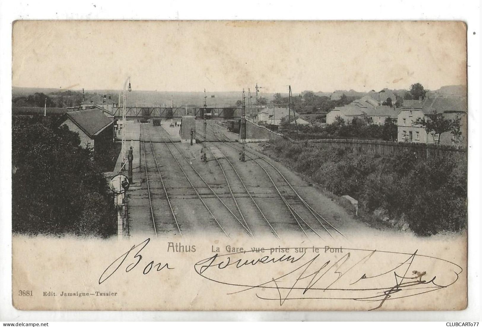 Aubange (Belgique, Luxembourg) : Les Voies De Chemin De Fer Au Niveau De La Gare Prise Du Pont En 1905 PF - Aubange