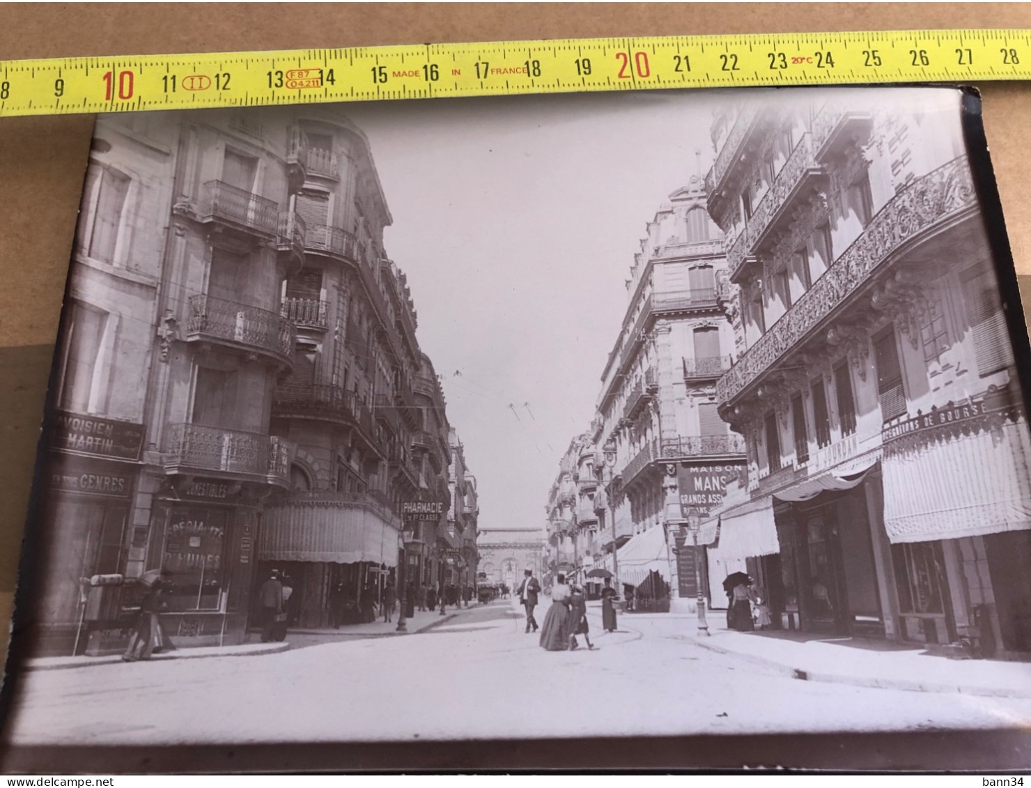 Montpellier Photo Argentique Vers 1910 Theatre Comedie Et Boulevard Arc Triomphe - Orte