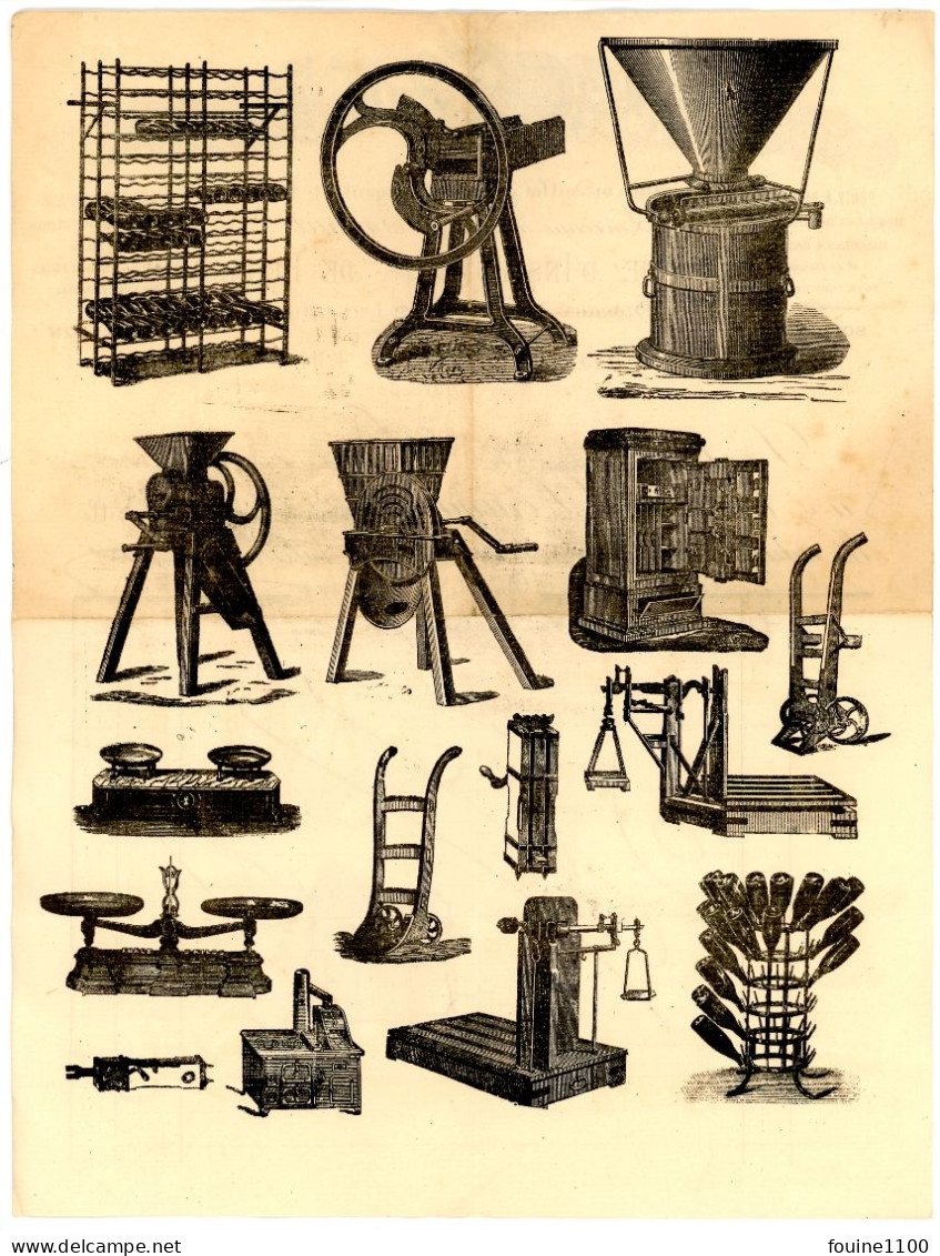 FACTURE Illustrée An 1886 Fabrique D'instruments De Pesage Anc. DERAYAUT Rue Des Godrans DIJON 21 Coffre Fort Au Dos - 1800 – 1899