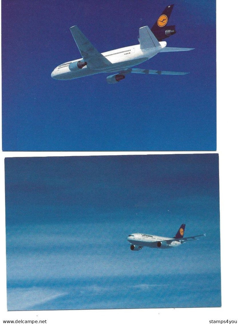 T - 13 - 2 Cartes Postales Neuves Lufthansa  Dc10 Et A310 - 1946-....: Ere Moderne