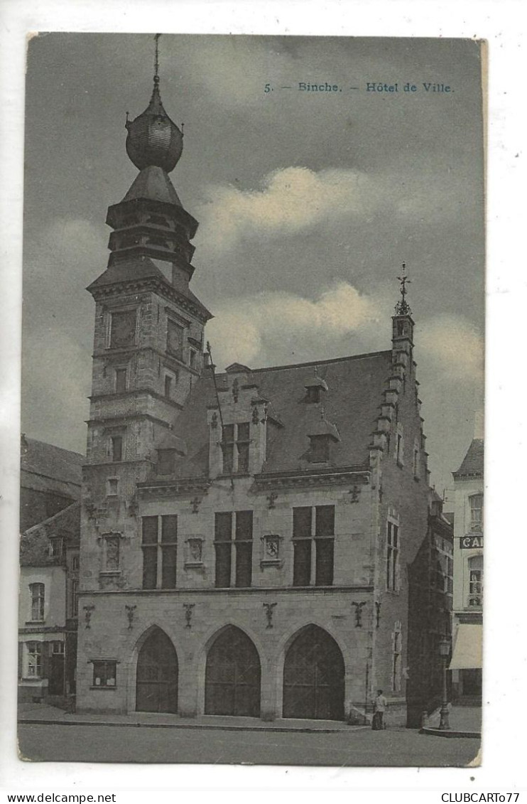 Binche (Belgique, Hainaut) : La Mairie En 1910 (animé) PF - Binche