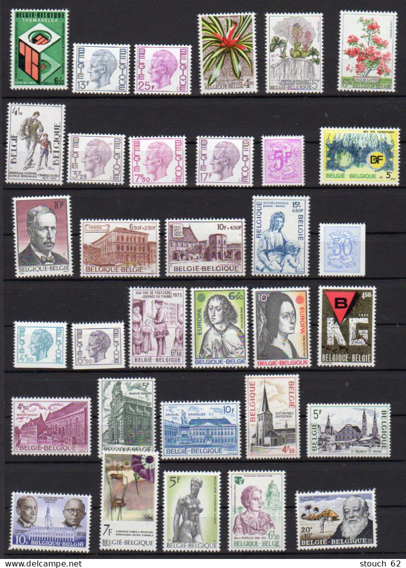 Belgique 1975, Année Complète Neuve, 1746 / 1794, Pas De Carnet, - Unused Stamps