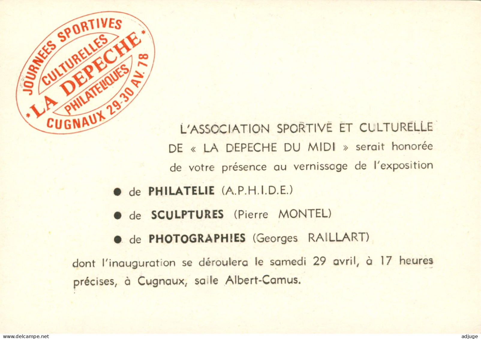 CPM-31-CUGNAUX - Exposition De L'Association Sportive Et Culturelle De LA DÉPÊCHE DU MIDI* Avril 1978 - Esposizioni