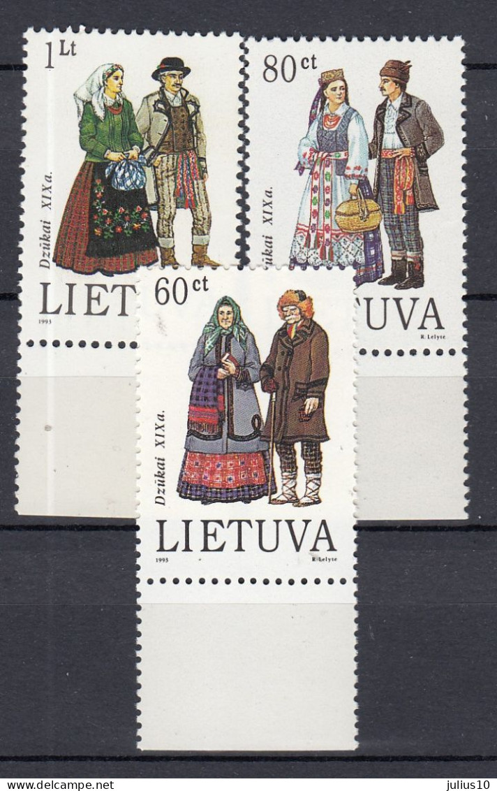 LITHUANIA 1993 National Costumes MNH(**) Mi 537-539 #Lt1156 - Lithuania