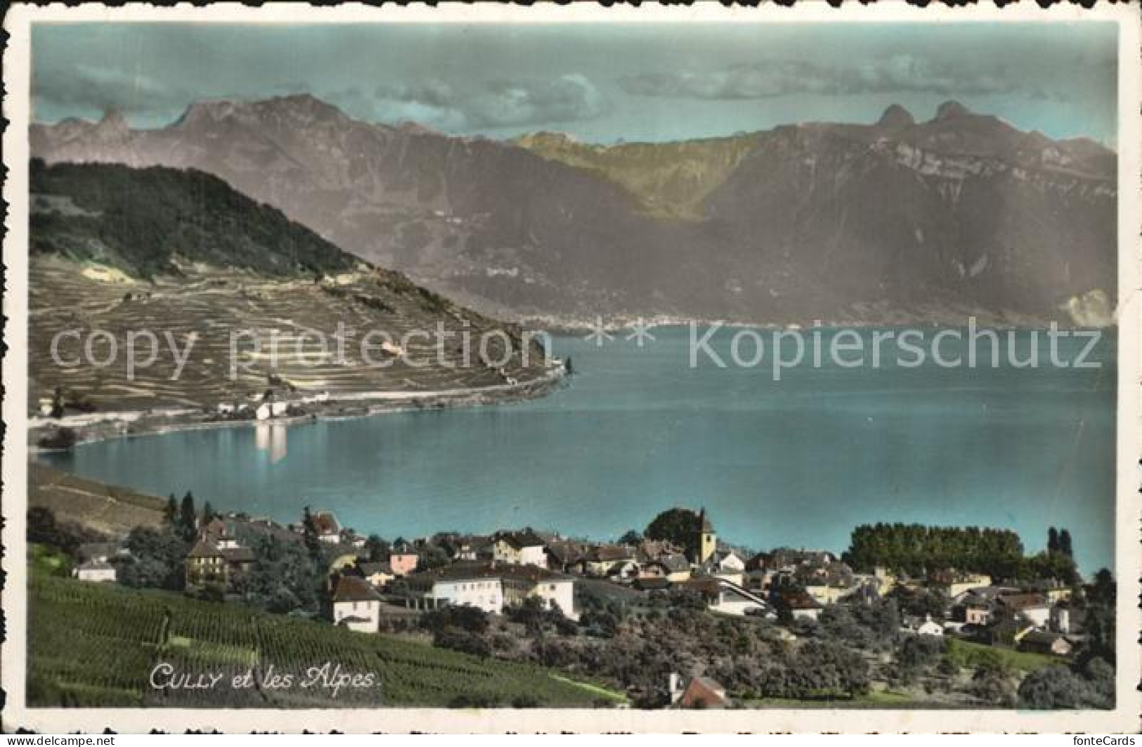 12586277 Cully VD Lac Leman Et Les Alpes Genfersee Alpen Cully - Altri & Non Classificati