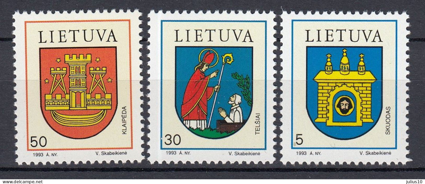 LITHUANIA 1993 Coat Of Arms MNH(**) Mi 526-528 #Lt1158 - Lituanie