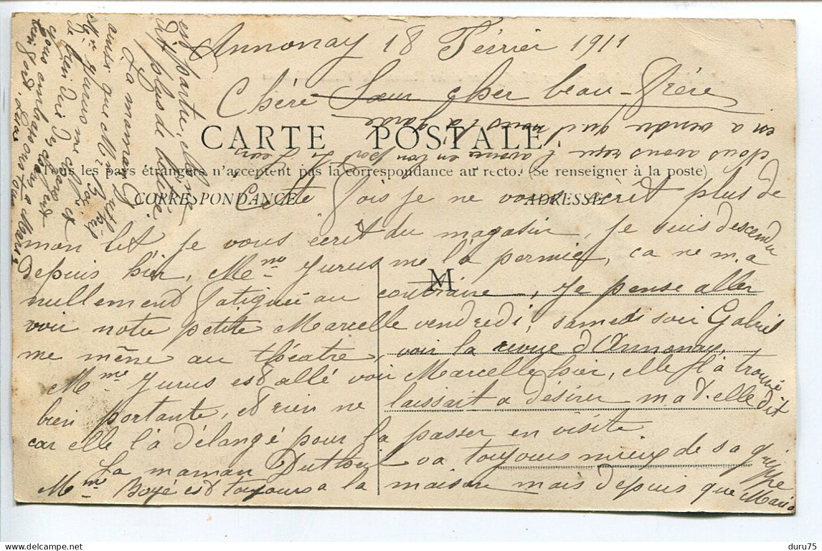 CPA Couleur Ecrite En 1911 * ANNONAY Rue Montgolfier Et Les Ruines Du Vieux Château * Cliché A. Béraud Annonay - Annonay