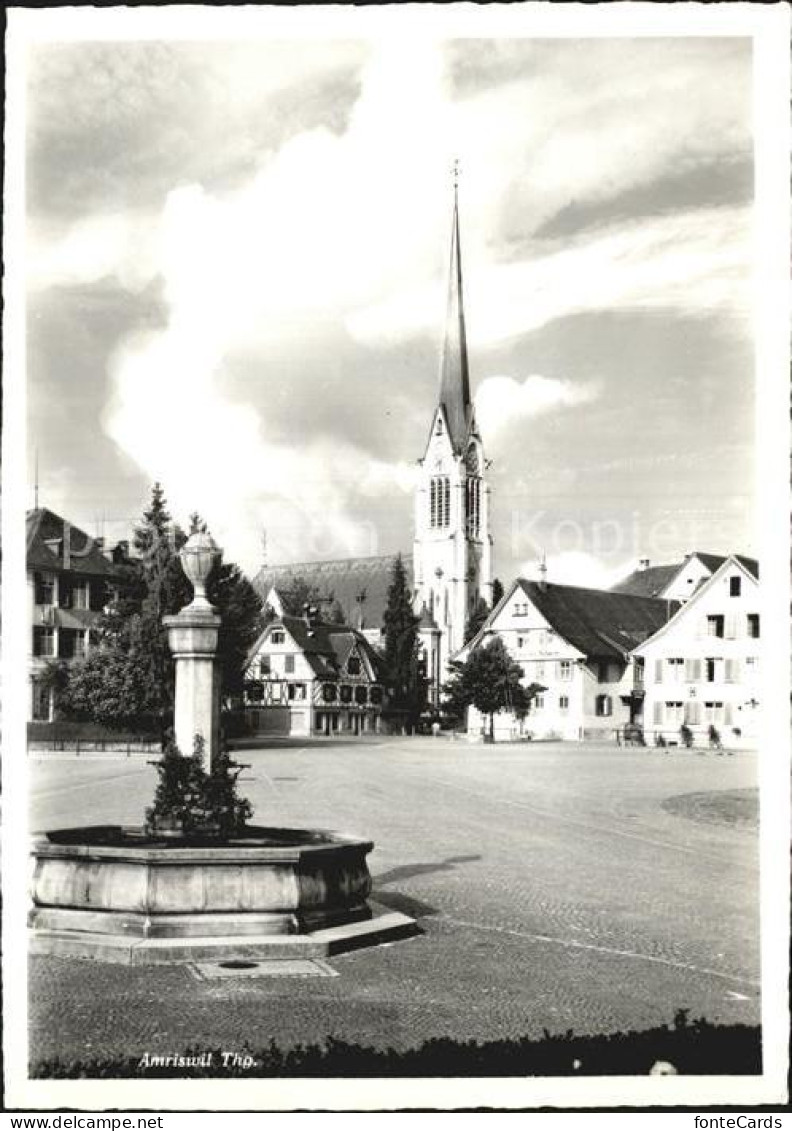 12585337 Amriswil TG Marktplatz Brunnen Kirche Amriswil TG - Andere & Zonder Classificatie